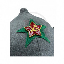 Шапка Буденовка пограничника, кокарда-звезда "плуг и молот" купить
