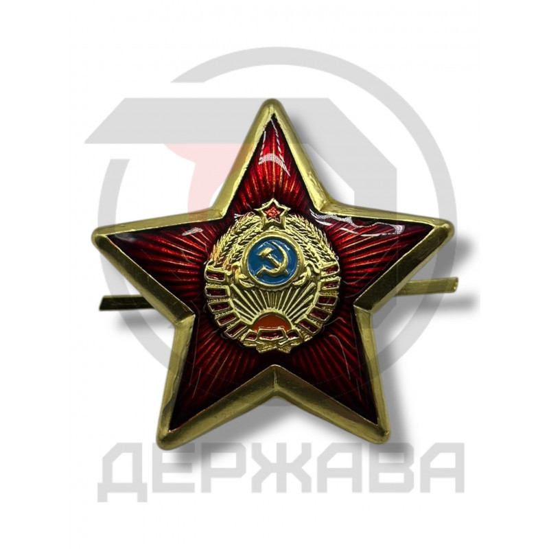 Кокарда РКМ, милиции СССР обр. 1939 года на головной убор, золотистый