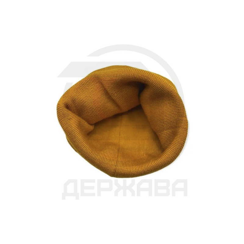 Шапка зимняя бини горчичная, унисекс