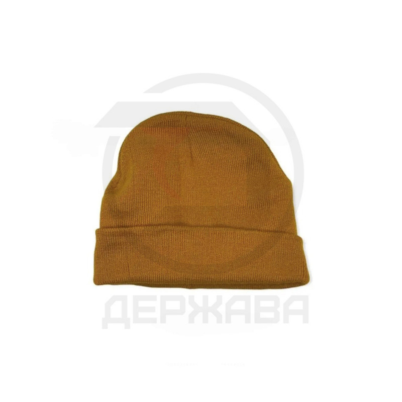 Шапка зимняя бини горчичная, унисекс