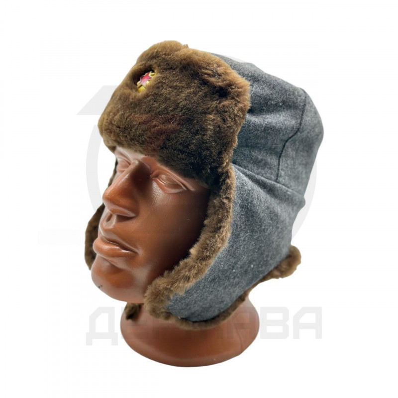 Шапка ушанка зимняя, ВОХР, с кокардой, СССР