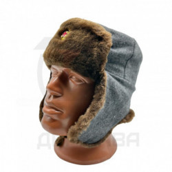 Шапка ушанка зимняя, ВОХР, с кокардой, СССР