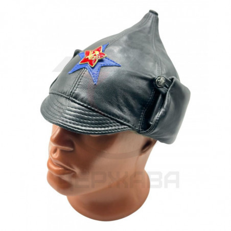 Буденовка кожаная кавалерия, ранняя, плуг и молот, РККА