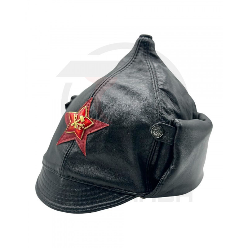 Буденовка кожаная, ВЧК ОГПУ, ранняя, плуг и молот
