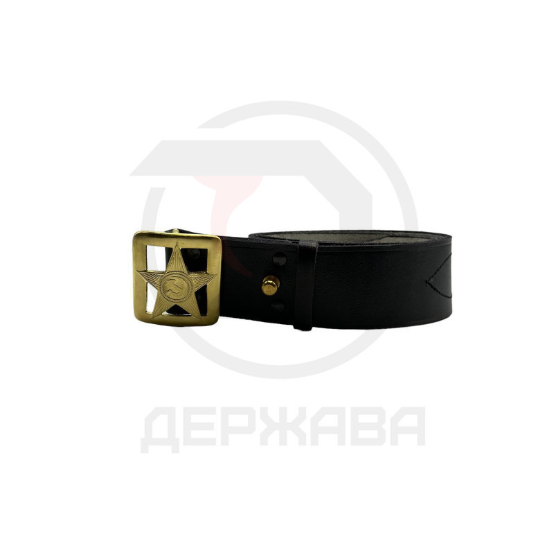 Генеральский ремень,кожаный, звезда РККА, черный