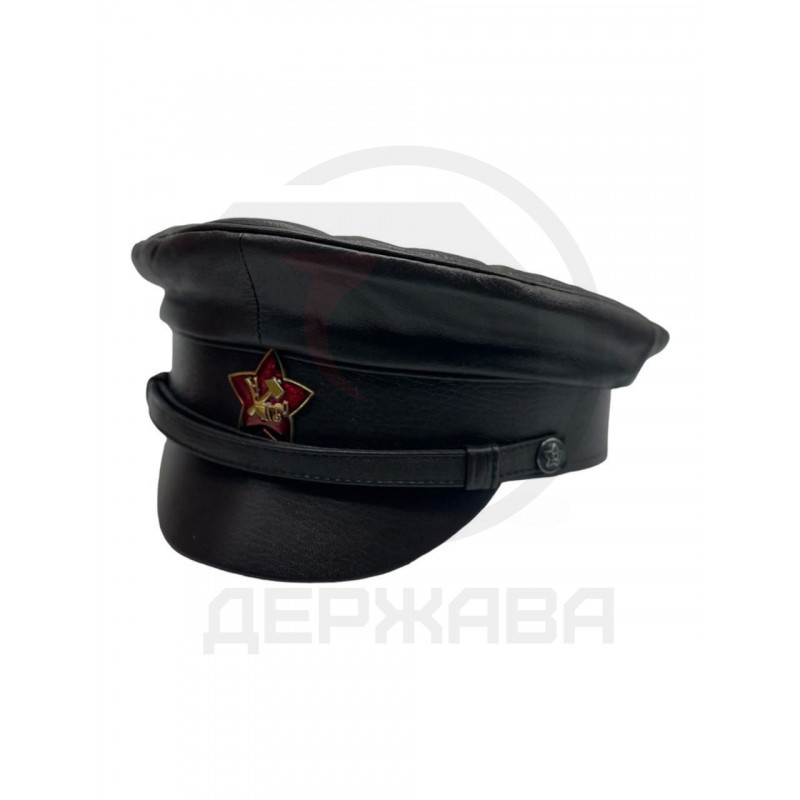 Картуз фуражка ЧК РРКА кокарда плуг и молот, круглый козырек