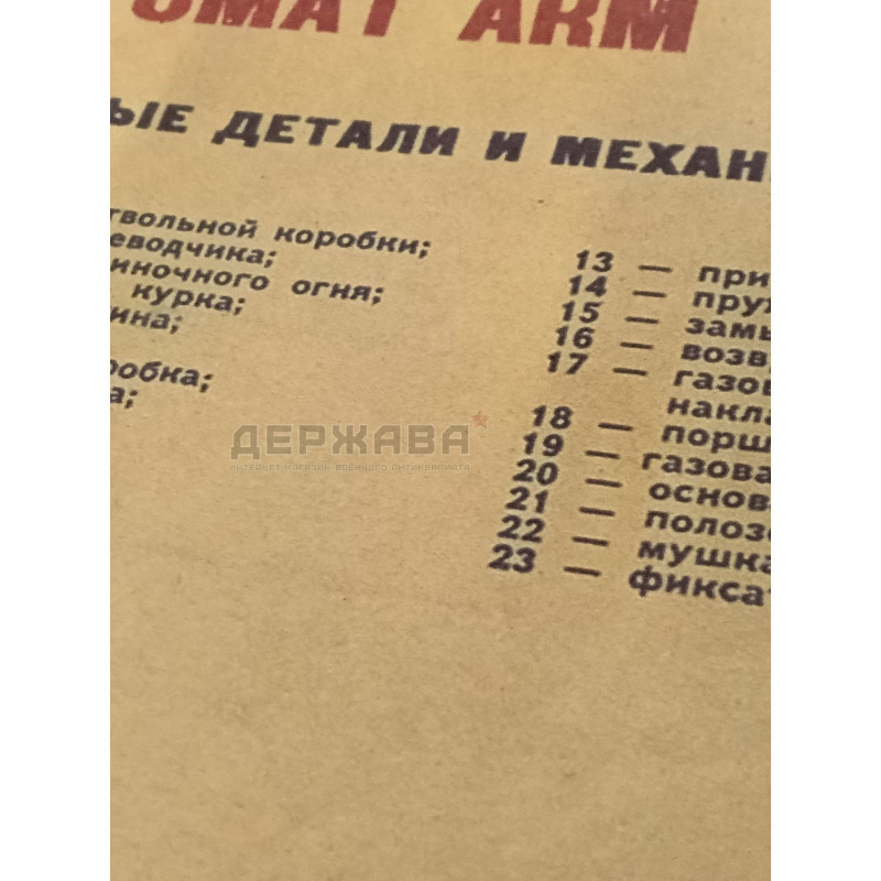 Плакат настенный деталей и механизмов АКМ