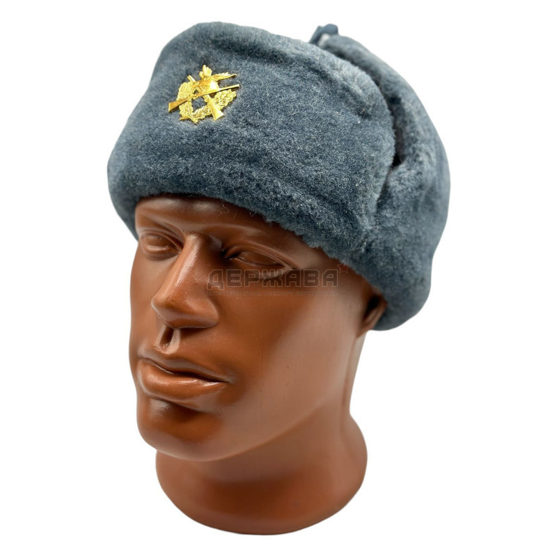 Шапка ушанка мужская, с кокардой Егерь,зимняя, СССР, размер  56