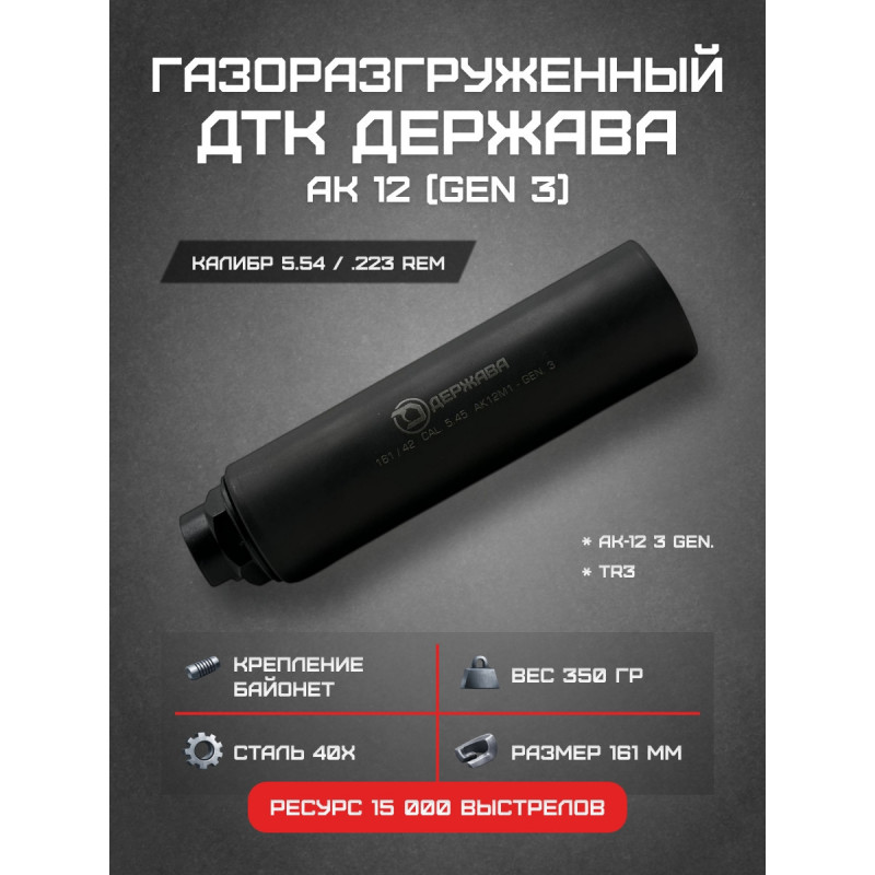 ДТК АК 12 gen 3  "закрытого типа" байонет. Купить с доставкой. Магазин Держава